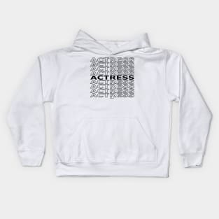 Actress Repeating Text (Black Version) Kids Hoodie